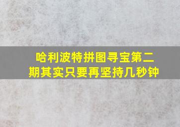 哈利波特拼图寻宝第二期其实只要再坚持几秒钟