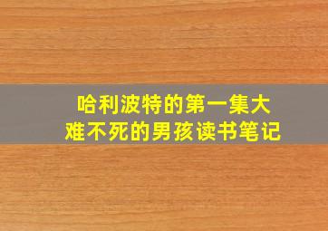 哈利波特的第一集大难不死的男孩读书笔记