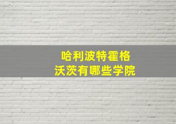 哈利波特霍格沃茨有哪些学院