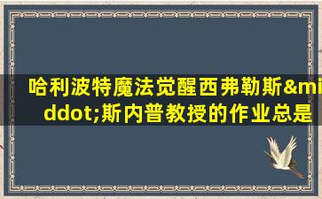 哈利波特魔法觉醒西弗勒斯·斯内普教授的作业总是