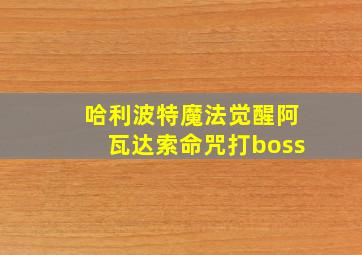 哈利波特魔法觉醒阿瓦达索命咒打boss