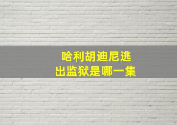 哈利胡迪尼逃出监狱是哪一集