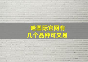 哈国际官网有几个品种可交易