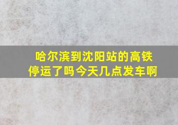 哈尔滨到沈阳站的高铁停运了吗今天几点发车啊