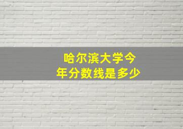 哈尔滨大学今年分数线是多少