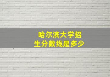 哈尔滨大学招生分数线是多少