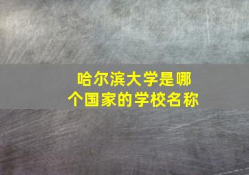 哈尔滨大学是哪个国家的学校名称