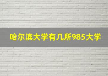 哈尔滨大学有几所985大学