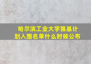 哈尔滨工业大学强基计划入围名单什么时候公布