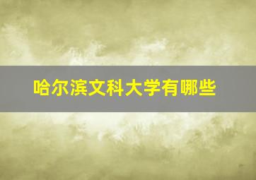 哈尔滨文科大学有哪些