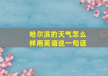 哈尔滨的天气怎么样用英语说一句话