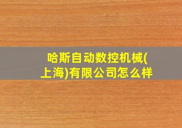 哈斯自动数控机械(上海)有限公司怎么样