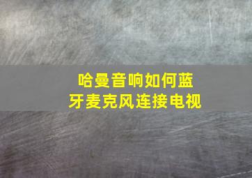 哈曼音响如何蓝牙麦克风连接电视