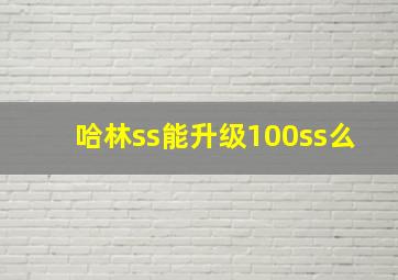 哈林ss能升级100ss么