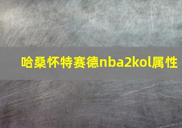 哈桑怀特赛德nba2kol属性