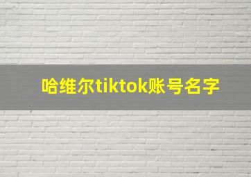 哈维尔tiktok账号名字