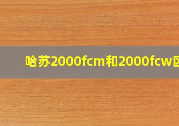 哈苏2000fcm和2000fcw区别