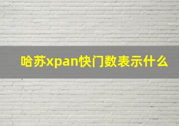 哈苏xpan快门数表示什么