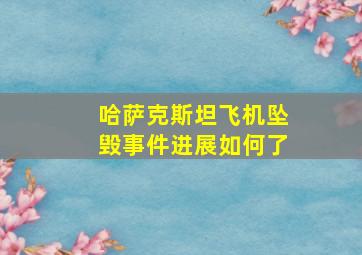 哈萨克斯坦飞机坠毁事件进展如何了