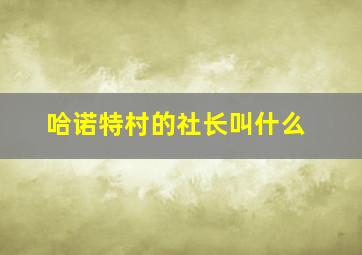 哈诺特村的社长叫什么