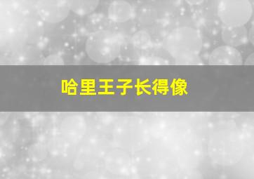 哈里王子长得像