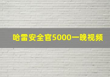 哈雷安全官5000一晚视频