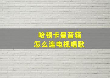 哈顿卡曼音箱怎么连电视唱歌