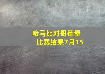 哈马比对哥德堡比赛结果7月15