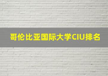 哥伦比亚国际大学CIU排名