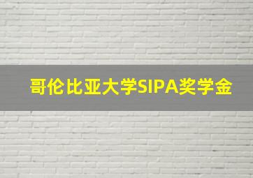 哥伦比亚大学SIPA奖学金