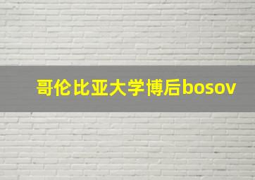 哥伦比亚大学博后bosov