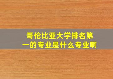 哥伦比亚大学排名第一的专业是什么专业啊