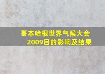 哥本哈根世界气候大会2009目的影响及结果