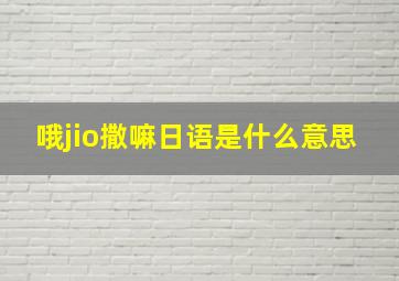 哦jio撒嘛日语是什么意思