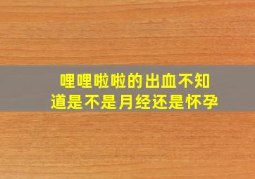 哩哩啦啦的出血不知道是不是月经还是怀孕