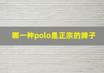 哪一种polo是正宗的牌子