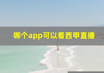 哪个app可以看西甲直播