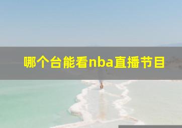 哪个台能看nba直播节目