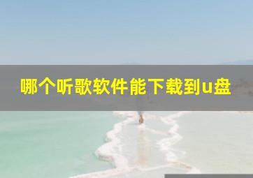 哪个听歌软件能下载到u盘