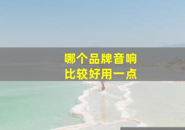 哪个品牌音响比较好用一点