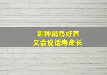 哪种鹦鹉好养又会说话寿命长