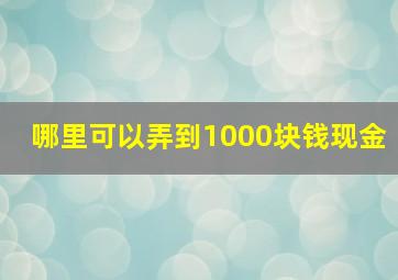 哪里可以弄到1000块钱现金