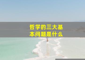 哲学的三大基本问题是什么