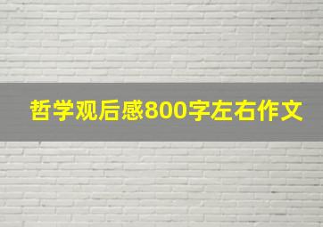 哲学观后感800字左右作文