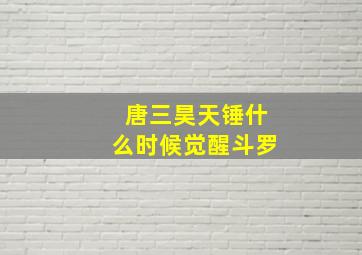 唐三昊天锤什么时候觉醒斗罗