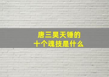 唐三昊天锤的十个魂技是什么