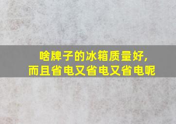 啥牌子的冰箱质量好,而且省电又省电又省电呢