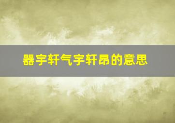 器宇轩气宇轩昂的意思