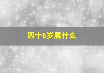 四十6岁属什么