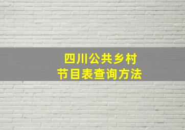 四川公共乡村节目表查询方法